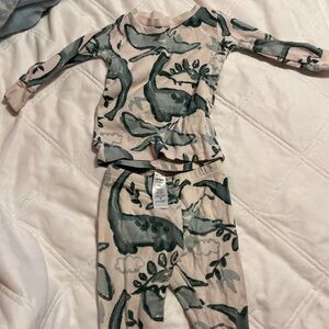 Green and cream dinosaur Carter’s set size 18 months